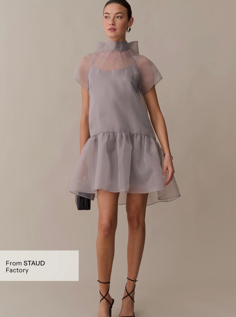 New O.P.T Joni mini dress stone gray $222 sz XS